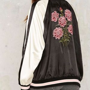 Embroidered bomber jacket